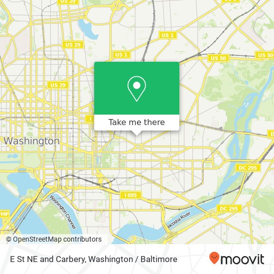 Mapa de E St NE and Carbery, Washington, DC 20002