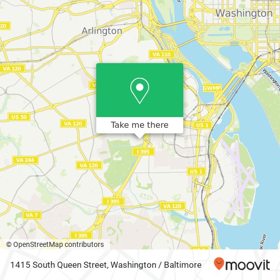 Mapa de 1415 South Queen Street, 1415 S Queen St, Arlington, VA 22204, USA