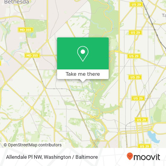 Mapa de Allendale Pl NW, Washington, DC 20008