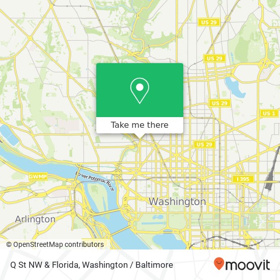 Q St NW & Florida, Washington, DC 20037 map