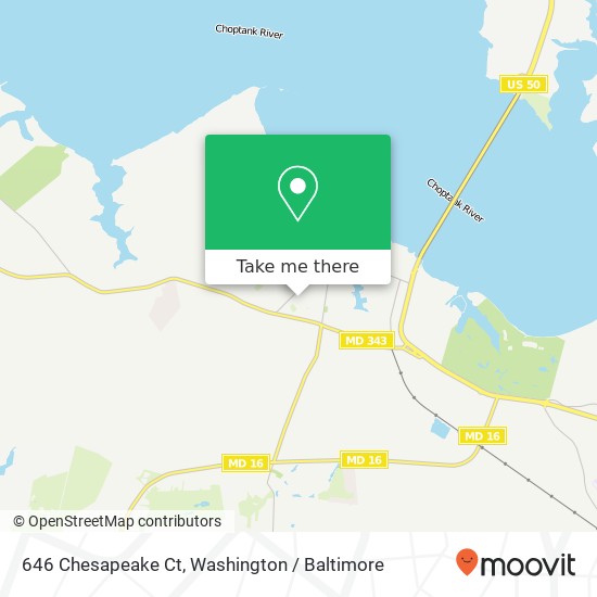 Mapa de 646 Chesapeake Ct, Cambridge, MD 21613