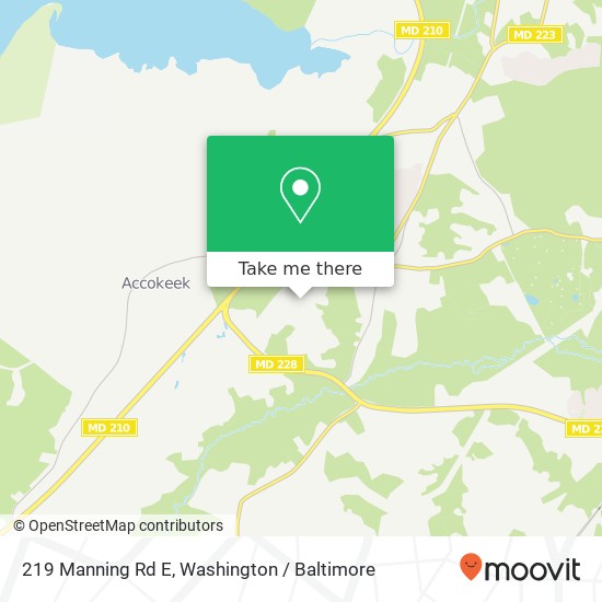 Mapa de 219 Manning Rd E, Accokeek, MD 20607