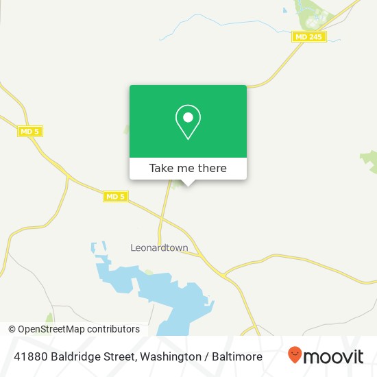 Mapa de 41880 Baldridge Street, 41880 Baldridge St, Leonardtown, MD 20650, USA