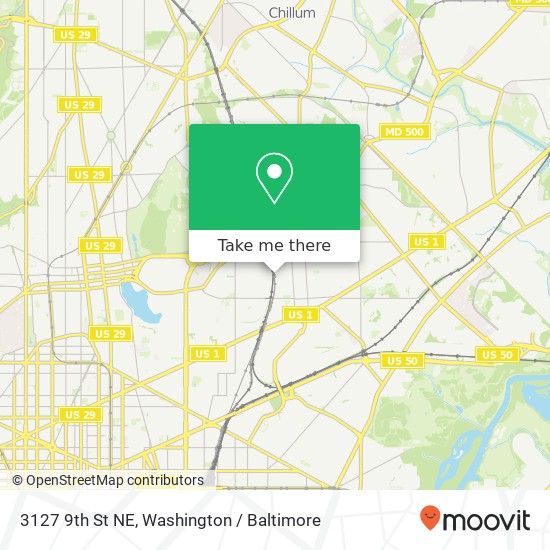 Mapa de 3127 9th St NE, Washington, DC 20017