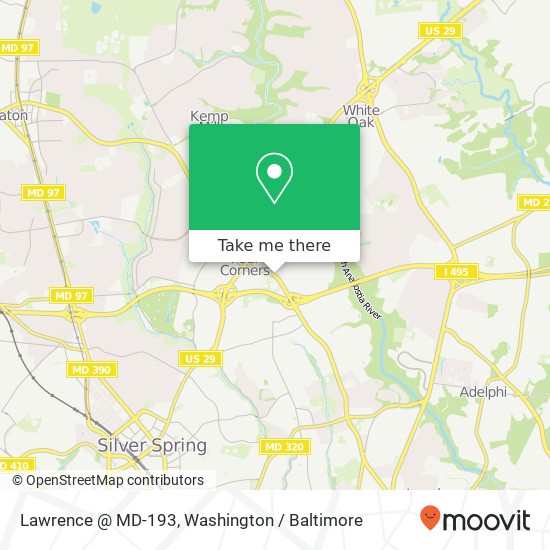 Mapa de Lawrence @ MD-193, Silver Spring, MD 20901