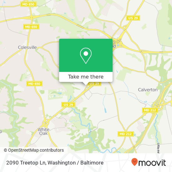 2090 Treetop Ln, Silver Spring, MD 20904 map