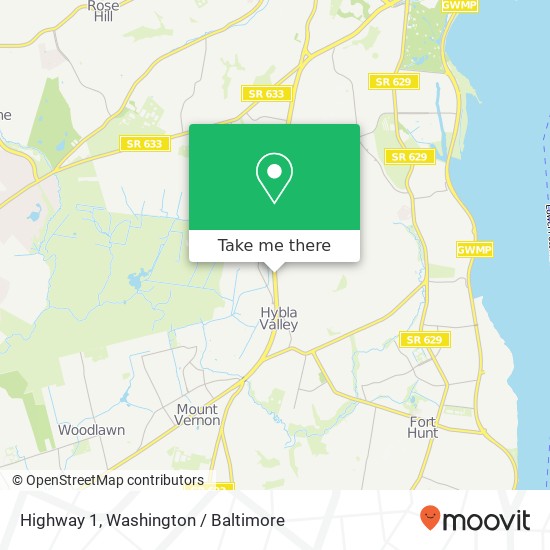 Highway 1, Alexandria (COMMUNITY), VA 22306 map