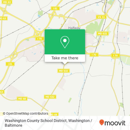 Mapa de Washington County School District, 10435 Downsville Pike