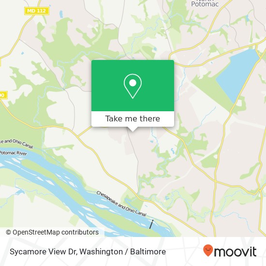 Mapa de Sycamore View Dr, Potomac, MD 20854