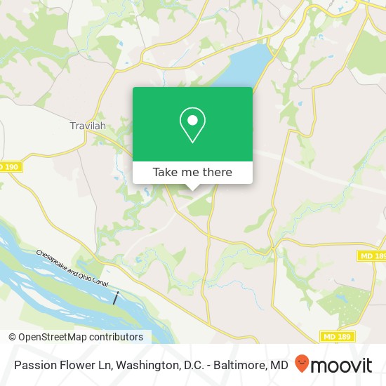 Mapa de Passion Flower Ln, Potomac, MD 20854