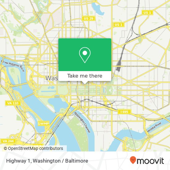 Highway 1, Washington, DC 20004 map