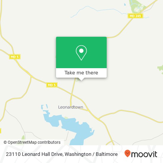 Mapa de 23110 Leonard Hall Drive, 23110 Leonard Hall Dr, Leonardtown, MD 20650, USA