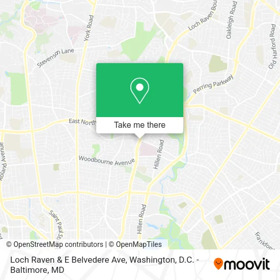 Loch Raven & E Belvedere Ave map