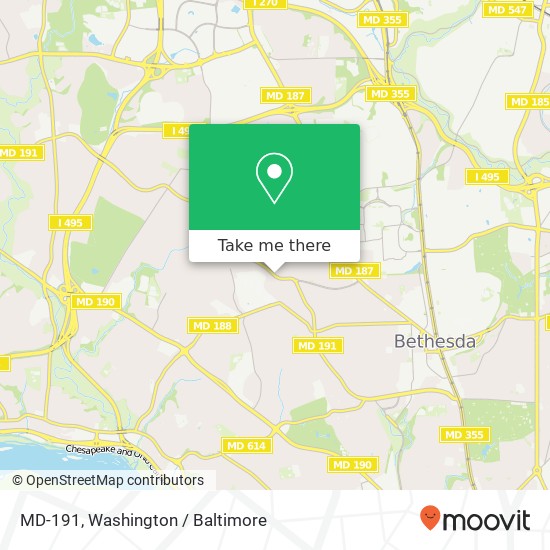 Mapa de MD-191, Bethesda, MD 20817