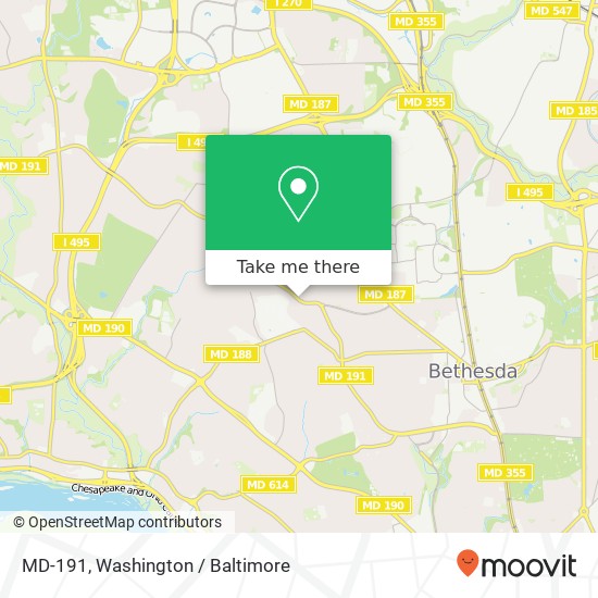 MD-191, Bethesda, MD 20817 map