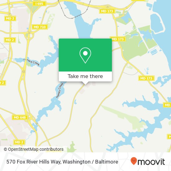 Mapa de 570 Fox River Hills Way, Glen Burnie, MD 21060
