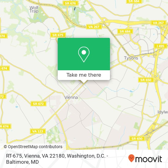 Mapa de RT-675, Vienna, VA 22180