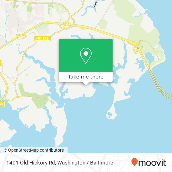 Mapa de 1401 Old Hickory Rd, Annapolis, MD 21409