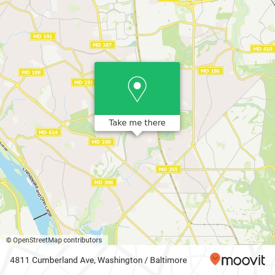 Mapa de 4811 Cumberland Ave, Chevy Chase, MD 20815