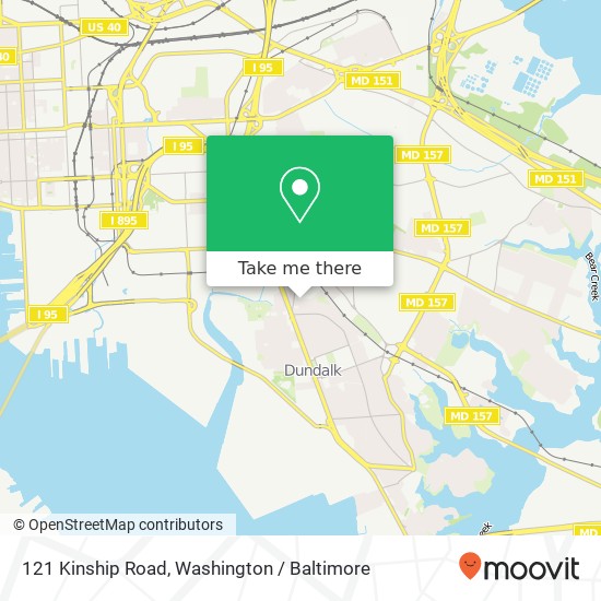 Mapa de 121 Kinship Road, 121 Kinship Rd, Dundalk, MD 21222, USA