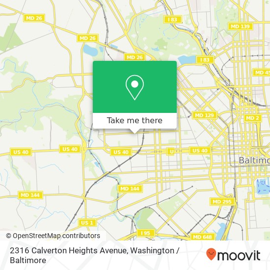 2316 Calverton Heights Avenue, 2316 Calverton Heights Ave, Baltimore, MD 21216, USA map