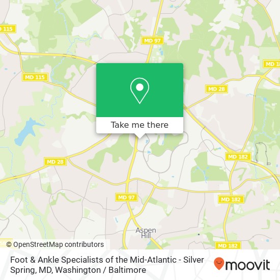 Mapa de Foot & Ankle Specialists of the Mid-Atlantic - Silver Spring, MD, 3801 International Dr