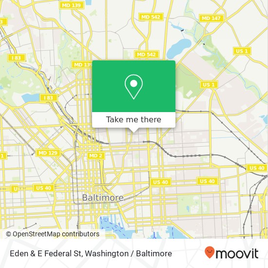 Eden & E Federal St, Baltimore, MD 21213 map