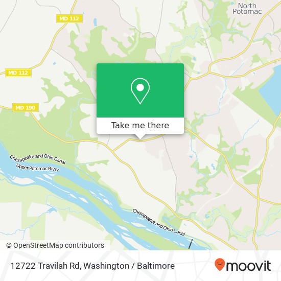 Mapa de 12722 Travilah Rd, Potomac, MD 20854