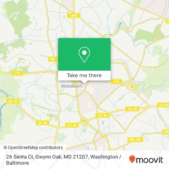 Mapa de 26 Senta Ct, Gwynn Oak, MD 21207
