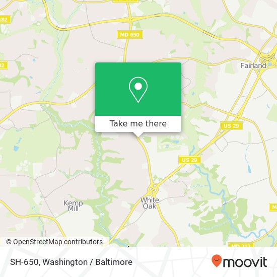 Mapa de SH-650, Silver Spring, MD 20904