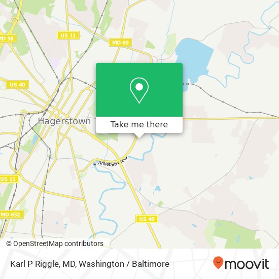 Mapa de Karl P Riggle, MD, 1110 Professional Ct