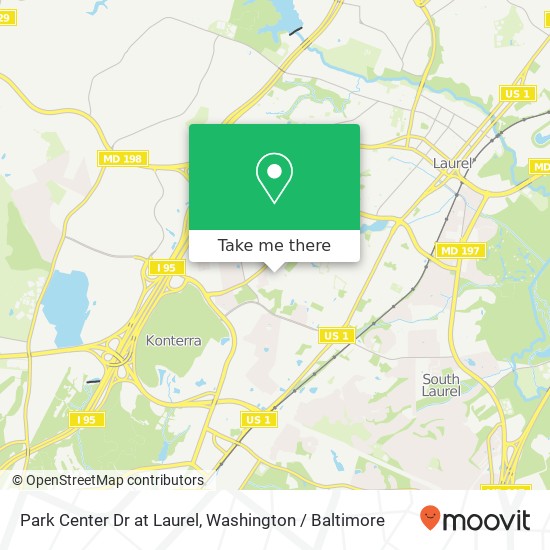 Mapa de Park Center Dr at Laurel, Laurel, MD 20707