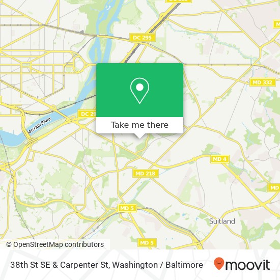 38th St SE & Carpenter St, Washington, DC 20020 map