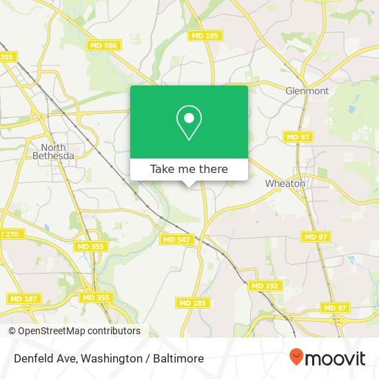 Mapa de Denfeld Ave, Kensington, MD 20895