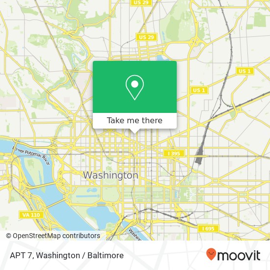 Mapa de APT 7, 1111 M St NW APT 7, Washington, DC 20005, USA