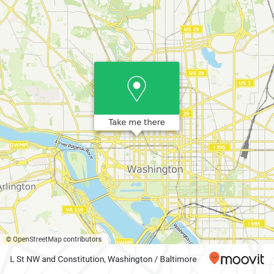 L St NW and Constitution, Washington, DC 20036 map