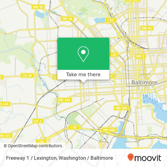 Freeway 1 / Lexington, Baltimore, MD 21223 map
