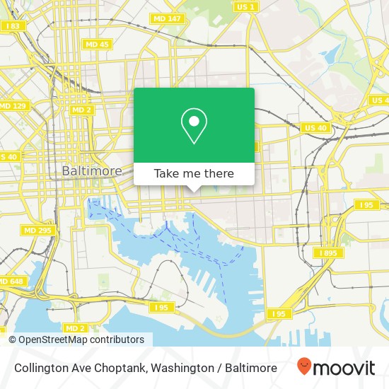 Mapa de Collington Ave Choptank, Baltimore, MD 21231