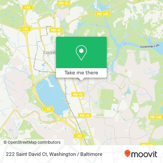 Mapa de 222 Saint David Ct, Cockeysville, MD 21030