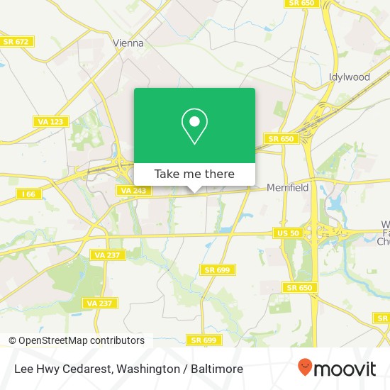Mapa de Lee Hwy Cedarest, Fairfax, VA 22031