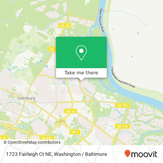 1723 Fairleigh Ct NE, Leesburg, VA 20176 map