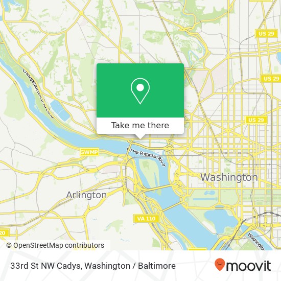 Mapa de 33rd St NW Cadys, Washington, DC 20007