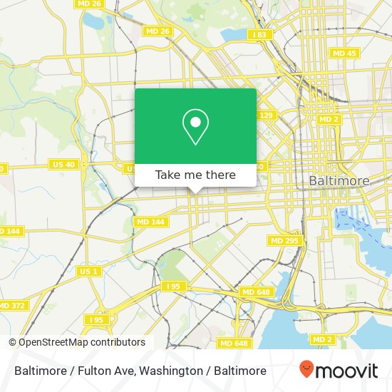 Baltimore / Fulton Ave, Baltimore, MD 21223 map