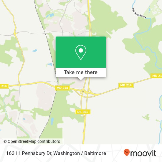 Mapa de 16311 Pennsbury Dr, Bowie, MD 20716