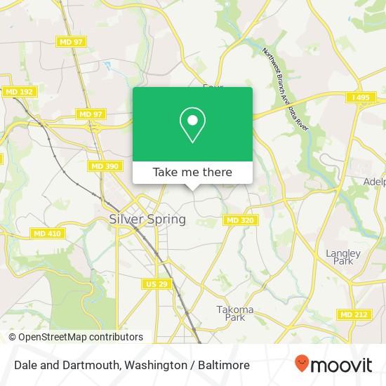 Mapa de Dale and Dartmouth, Silver Spring, MD 20910