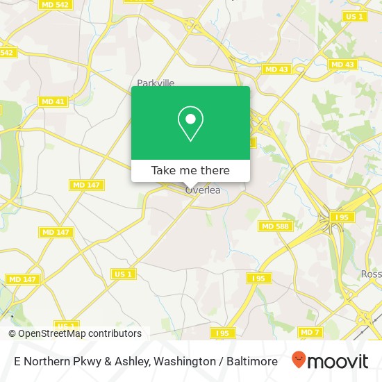 Mapa de E Northern Pkwy & Ashley, Baltimore, MD 21206