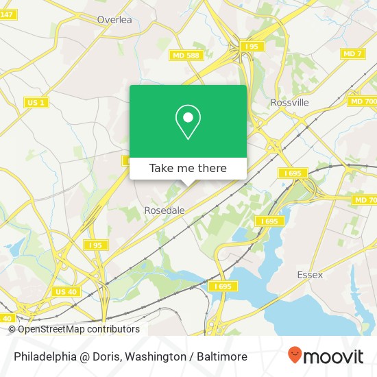 Philadelphia @ Doris, Rosedale, MD 21237 map