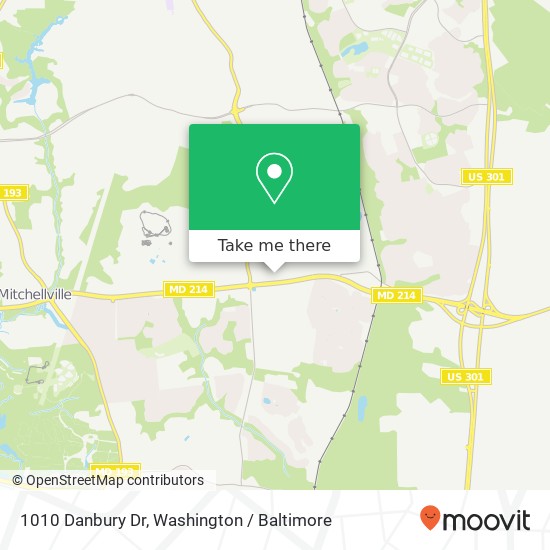 Mapa de 1010 Danbury Dr, Bowie, MD 20721