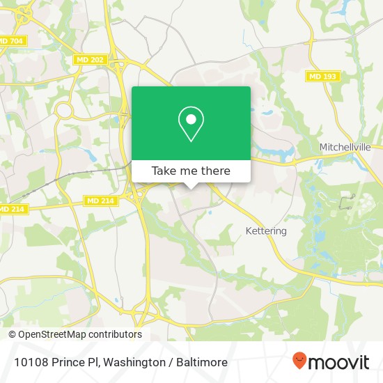 Mapa de 10108 Prince Pl, Upper Marlboro, MD 20774