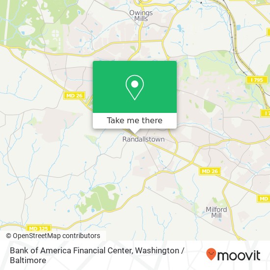 Mapa de Bank of America Financial Center, 9060 Liberty Rd